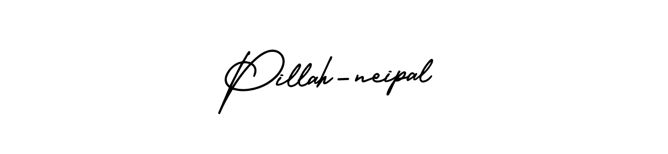 How to Draw Pillah-neipal signature style? AmerikaSignatureDemo-Regular is a latest design signature styles for name Pillah-neipal. Pillah-neipal signature style 3 images and pictures png
