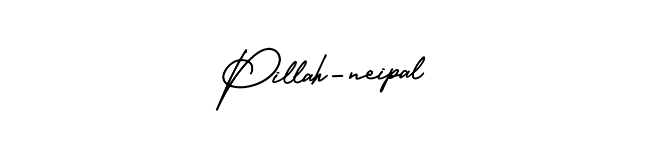 The best way (AmerikaSignatureDemo-Regular) to make a short signature is to pick only two or three words in your name. The name Pillah-neipal include a total of six letters. For converting this name. Pillah-neipal signature style 3 images and pictures png