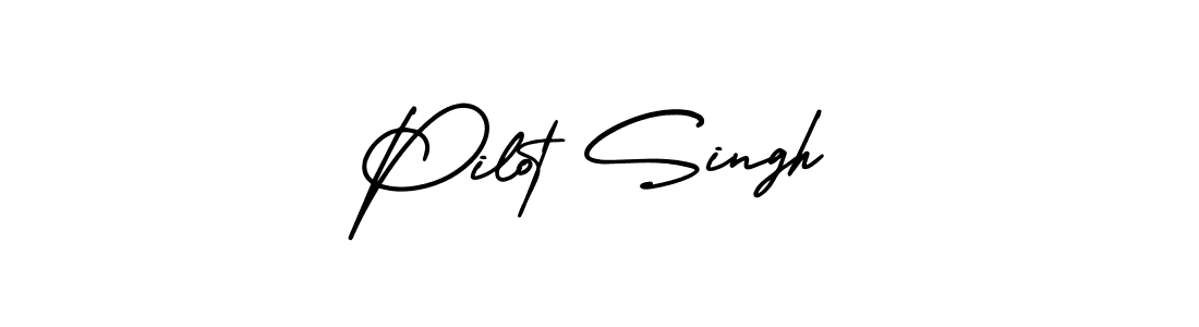 You should practise on your own different ways (AmerikaSignatureDemo-Regular) to write your name (Pilot Singh) in signature. don't let someone else do it for you. Pilot Singh signature style 3 images and pictures png