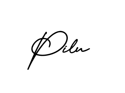 You should practise on your own different ways (AmerikaSignatureDemo-Regular) to write your name (Pilu) in signature. don't let someone else do it for you. Pilu signature style 3 images and pictures png