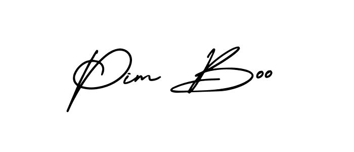 Use a signature maker to create a handwritten signature online. With this signature software, you can design (AmerikaSignatureDemo-Regular) your own signature for name Pim Boo. Pim Boo signature style 3 images and pictures png