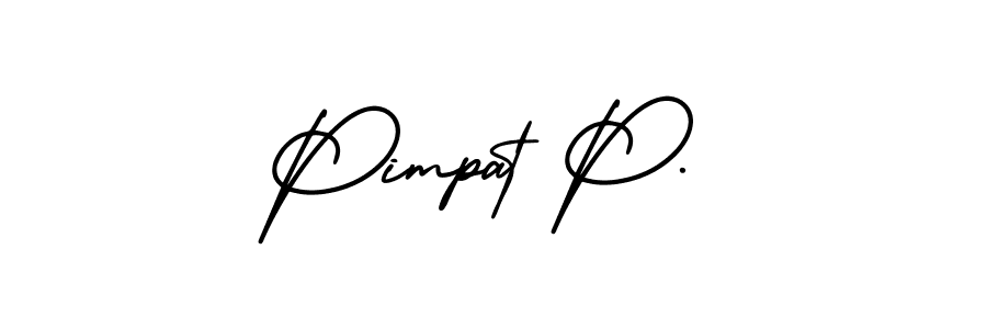 Design your own signature with our free online signature maker. With this signature software, you can create a handwritten (AmerikaSignatureDemo-Regular) signature for name Pimpat P.. Pimpat P. signature style 3 images and pictures png