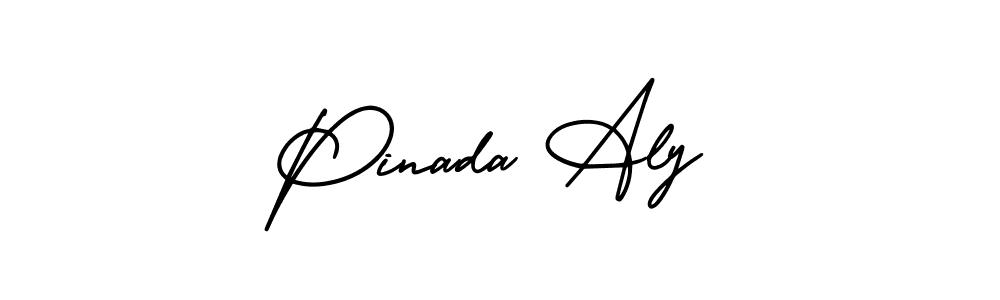 Pinada Aly stylish signature style. Best Handwritten Sign (AmerikaSignatureDemo-Regular) for my name. Handwritten Signature Collection Ideas for my name Pinada Aly. Pinada Aly signature style 3 images and pictures png