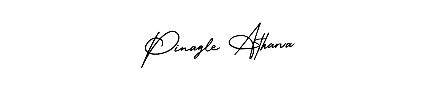 AmerikaSignatureDemo-Regular is a professional signature style that is perfect for those who want to add a touch of class to their signature. It is also a great choice for those who want to make their signature more unique. Get Pinagle Atharva name to fancy signature for free. Pinagle Atharva signature style 3 images and pictures png