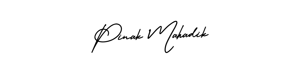 AmerikaSignatureDemo-Regular is a professional signature style that is perfect for those who want to add a touch of class to their signature. It is also a great choice for those who want to make their signature more unique. Get Pinak Mahadik name to fancy signature for free. Pinak Mahadik signature style 3 images and pictures png