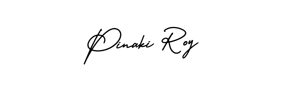 You should practise on your own different ways (AmerikaSignatureDemo-Regular) to write your name (Pinaki Roy) in signature. don't let someone else do it for you. Pinaki Roy signature style 3 images and pictures png