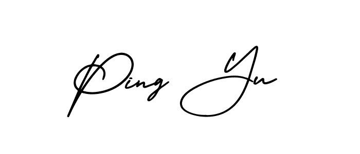 Ping Yu stylish signature style. Best Handwritten Sign (AmerikaSignatureDemo-Regular) for my name. Handwritten Signature Collection Ideas for my name Ping Yu. Ping Yu signature style 3 images and pictures png