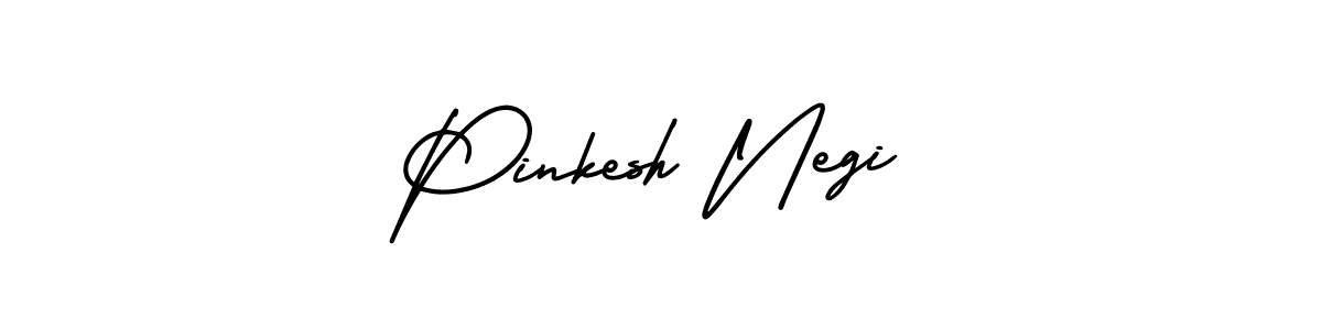 How to make Pinkesh Negi name signature. Use AmerikaSignatureDemo-Regular style for creating short signs online. This is the latest handwritten sign. Pinkesh Negi signature style 3 images and pictures png