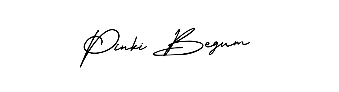 How to make Pinki Begum name signature. Use AmerikaSignatureDemo-Regular style for creating short signs online. This is the latest handwritten sign. Pinki Begum signature style 3 images and pictures png