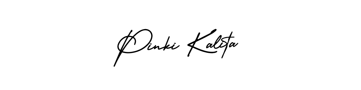 How to make Pinki Kalita name signature. Use AmerikaSignatureDemo-Regular style for creating short signs online. This is the latest handwritten sign. Pinki Kalita signature style 3 images and pictures png