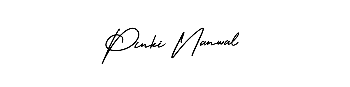 Create a beautiful signature design for name Pinki Nanwal. With this signature (AmerikaSignatureDemo-Regular) fonts, you can make a handwritten signature for free. Pinki Nanwal signature style 3 images and pictures png