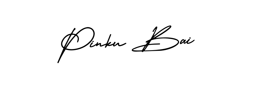 The best way (AmerikaSignatureDemo-Regular) to make a short signature is to pick only two or three words in your name. The name Pinku Bai include a total of six letters. For converting this name. Pinku Bai signature style 3 images and pictures png