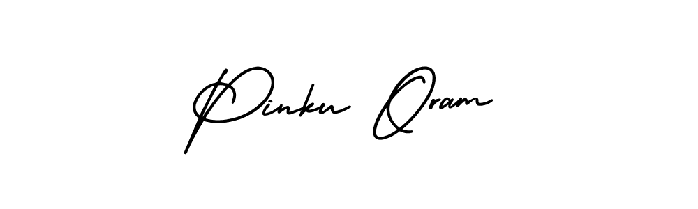 Make a beautiful signature design for name Pinku Oram. With this signature (AmerikaSignatureDemo-Regular) style, you can create a handwritten signature for free. Pinku Oram signature style 3 images and pictures png