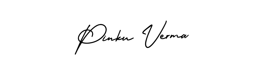How to make Pinku Verma name signature. Use AmerikaSignatureDemo-Regular style for creating short signs online. This is the latest handwritten sign. Pinku Verma signature style 3 images and pictures png