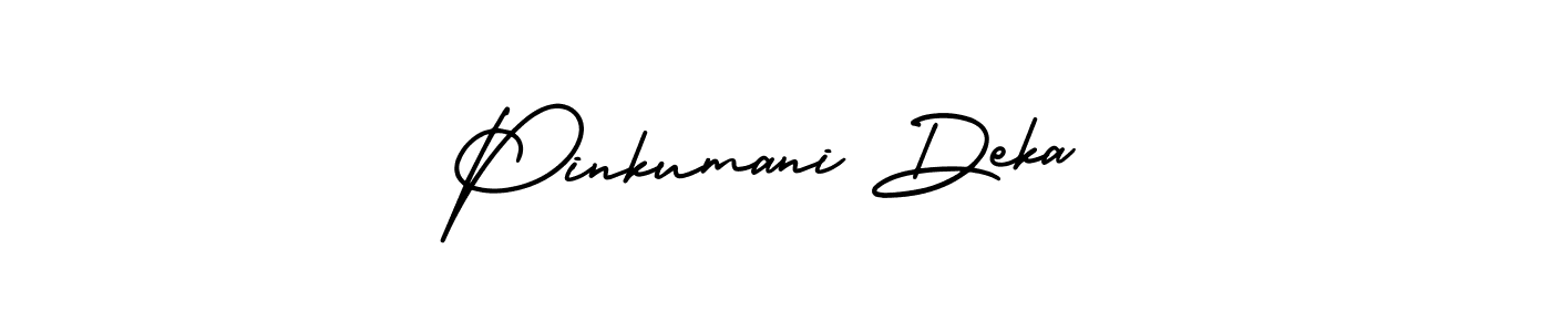 How to make Pinkumani Deka name signature. Use AmerikaSignatureDemo-Regular style for creating short signs online. This is the latest handwritten sign. Pinkumani Deka signature style 3 images and pictures png