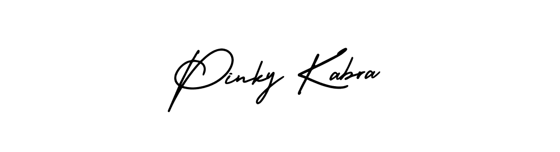 You should practise on your own different ways (AmerikaSignatureDemo-Regular) to write your name (Pinky Kabra) in signature. don't let someone else do it for you. Pinky Kabra signature style 3 images and pictures png