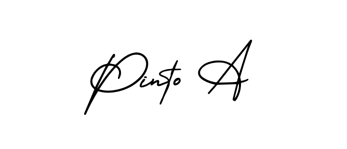 The best way (AmerikaSignatureDemo-Regular) to make a short signature is to pick only two or three words in your name. The name Pinto A include a total of six letters. For converting this name. Pinto A signature style 3 images and pictures png