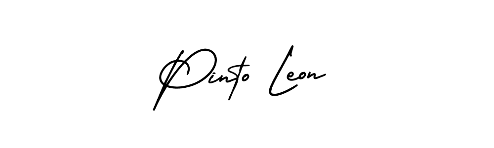 The best way (AmerikaSignatureDemo-Regular) to make a short signature is to pick only two or three words in your name. The name Pinto Leon include a total of six letters. For converting this name. Pinto Leon signature style 3 images and pictures png