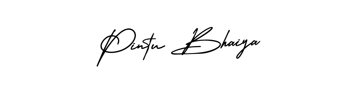 How to make Pintu Bhaiya name signature. Use AmerikaSignatureDemo-Regular style for creating short signs online. This is the latest handwritten sign. Pintu Bhaiya signature style 3 images and pictures png