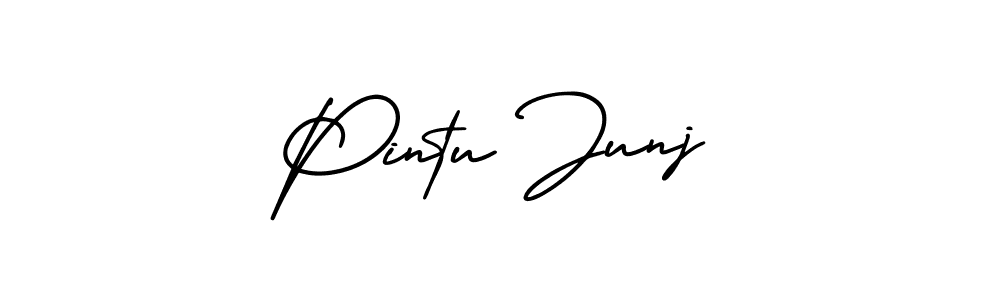 Make a beautiful signature design for name Pintu Junj. With this signature (AmerikaSignatureDemo-Regular) style, you can create a handwritten signature for free. Pintu Junj signature style 3 images and pictures png