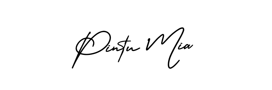 Make a beautiful signature design for name Pintu Mia. With this signature (AmerikaSignatureDemo-Regular) style, you can create a handwritten signature for free. Pintu Mia signature style 3 images and pictures png