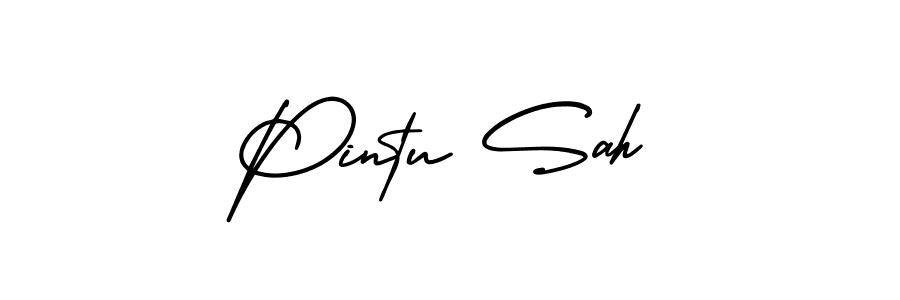 Use a signature maker to create a handwritten signature online. With this signature software, you can design (AmerikaSignatureDemo-Regular) your own signature for name Pintu Sah. Pintu Sah signature style 3 images and pictures png