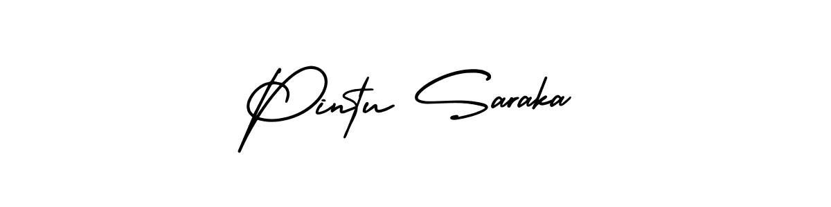 Use a signature maker to create a handwritten signature online. With this signature software, you can design (AmerikaSignatureDemo-Regular) your own signature for name Pintu Saraka. Pintu Saraka signature style 3 images and pictures png