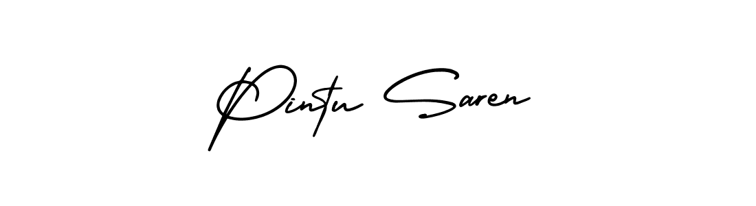 Create a beautiful signature design for name Pintu Saren. With this signature (AmerikaSignatureDemo-Regular) fonts, you can make a handwritten signature for free. Pintu Saren signature style 3 images and pictures png
