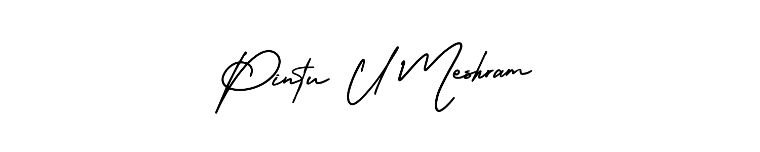 Create a beautiful signature design for name Pintu U Meshram. With this signature (AmerikaSignatureDemo-Regular) fonts, you can make a handwritten signature for free. Pintu U Meshram signature style 3 images and pictures png