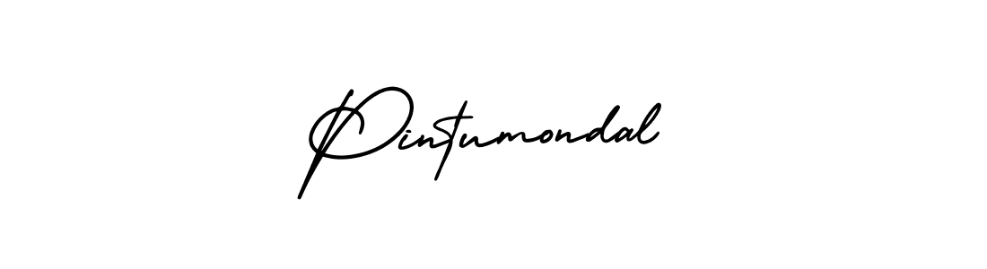 How to make Pintumondal name signature. Use AmerikaSignatureDemo-Regular style for creating short signs online. This is the latest handwritten sign. Pintumondal signature style 3 images and pictures png