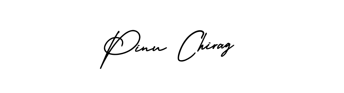 You should practise on your own different ways (AmerikaSignatureDemo-Regular) to write your name (Pinu Chirag) in signature. don't let someone else do it for you. Pinu Chirag signature style 3 images and pictures png