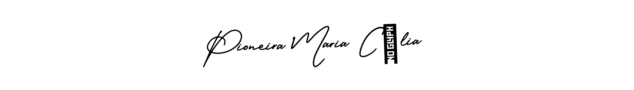 This is the best signature style for the Pioneira Maria Célia name. Also you like these signature font (AmerikaSignatureDemo-Regular). Mix name signature. Pioneira Maria Célia signature style 3 images and pictures png