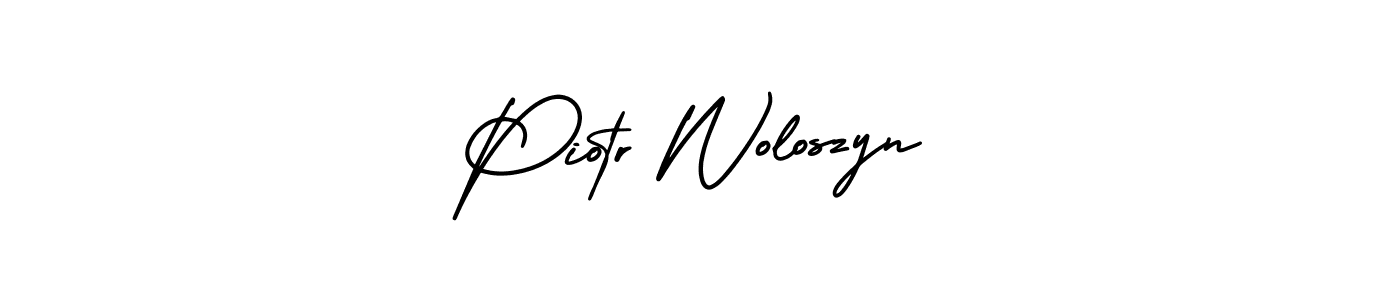 Use a signature maker to create a handwritten signature online. With this signature software, you can design (AmerikaSignatureDemo-Regular) your own signature for name Piotr Woloszyn. Piotr Woloszyn signature style 3 images and pictures png