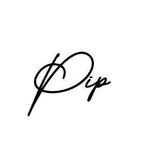 How to make Pip name signature. Use AmerikaSignatureDemo-Regular style for creating short signs online. This is the latest handwritten sign. Pip signature style 3 images and pictures png