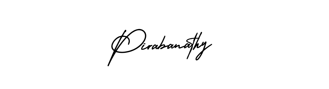 Make a beautiful signature design for name Pirabanathy. With this signature (AmerikaSignatureDemo-Regular) style, you can create a handwritten signature for free. Pirabanathy signature style 3 images and pictures png