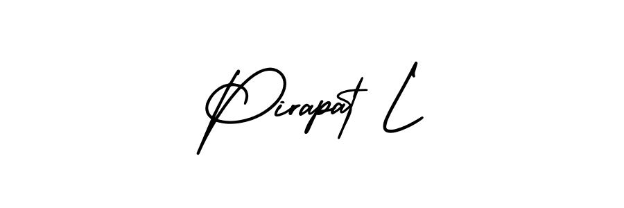 Use a signature maker to create a handwritten signature online. With this signature software, you can design (AmerikaSignatureDemo-Regular) your own signature for name Pirapat L. Pirapat L signature style 3 images and pictures png