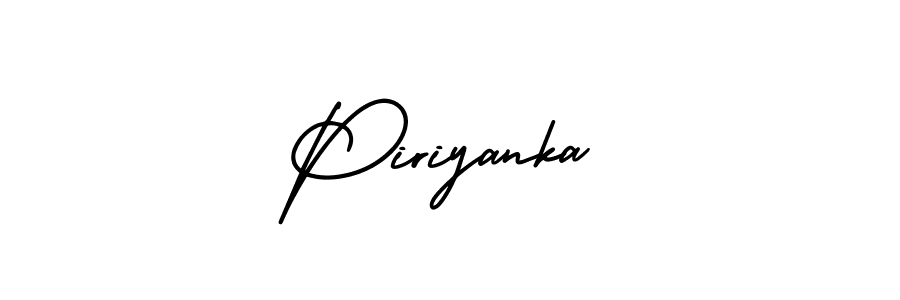 You should practise on your own different ways (AmerikaSignatureDemo-Regular) to write your name (Piriyanka) in signature. don't let someone else do it for you. Piriyanka signature style 3 images and pictures png