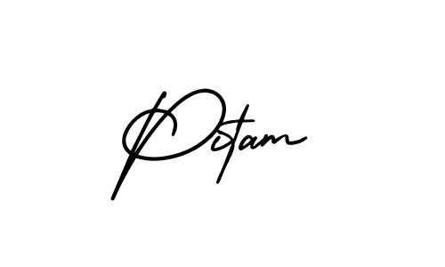 How to Draw Pitam signature style? AmerikaSignatureDemo-Regular is a latest design signature styles for name Pitam. Pitam signature style 3 images and pictures png