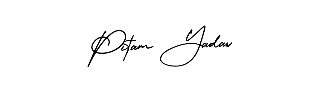 How to make Pitam Yadav name signature. Use AmerikaSignatureDemo-Regular style for creating short signs online. This is the latest handwritten sign. Pitam Yadav signature style 3 images and pictures png