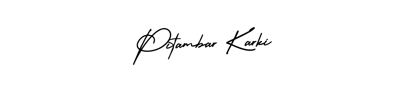 How to Draw Pitambar Karki signature style? AmerikaSignatureDemo-Regular is a latest design signature styles for name Pitambar Karki. Pitambar Karki signature style 3 images and pictures png