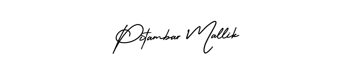 You should practise on your own different ways (AmerikaSignatureDemo-Regular) to write your name (Pitambar Mallik) in signature. don't let someone else do it for you. Pitambar Mallik signature style 3 images and pictures png