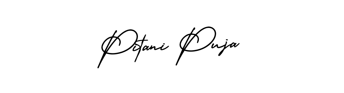 AmerikaSignatureDemo-Regular is a professional signature style that is perfect for those who want to add a touch of class to their signature. It is also a great choice for those who want to make their signature more unique. Get Pitani Puja name to fancy signature for free. Pitani Puja signature style 3 images and pictures png
