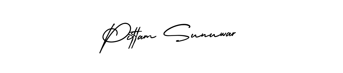 if you are searching for the best signature style for your name Pittam Sunuwar. so please give up your signature search. here we have designed multiple signature styles  using AmerikaSignatureDemo-Regular. Pittam Sunuwar signature style 3 images and pictures png