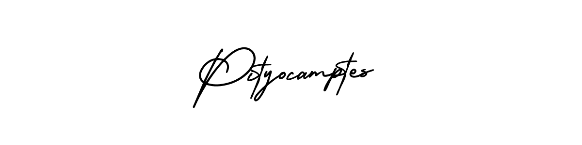 How to make Pityocamptes name signature. Use AmerikaSignatureDemo-Regular style for creating short signs online. This is the latest handwritten sign. Pityocamptes signature style 3 images and pictures png