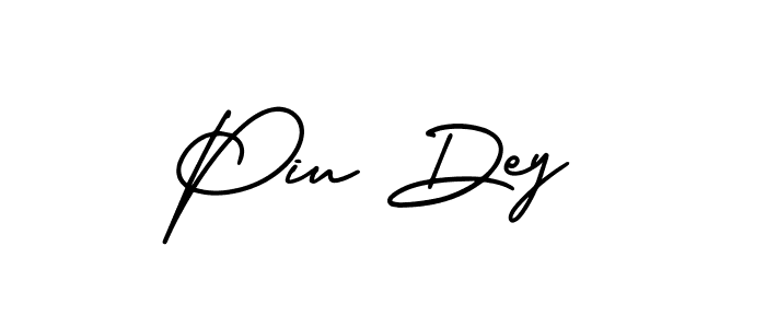 How to make Piu Dey name signature. Use AmerikaSignatureDemo-Regular style for creating short signs online. This is the latest handwritten sign. Piu Dey signature style 3 images and pictures png