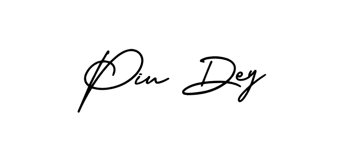 How to make Piu Dey name signature. Use AmerikaSignatureDemo-Regular style for creating short signs online. This is the latest handwritten sign. Piu Dey signature style 3 images and pictures png