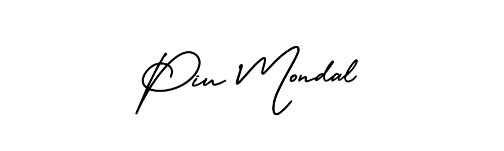 Create a beautiful signature design for name Piu Mondal. With this signature (AmerikaSignatureDemo-Regular) fonts, you can make a handwritten signature for free. Piu Mondal signature style 3 images and pictures png