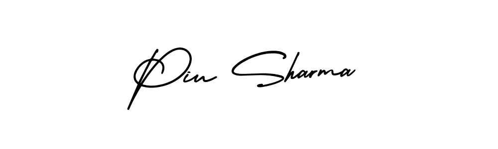 Create a beautiful signature design for name Piu Sharma. With this signature (AmerikaSignatureDemo-Regular) fonts, you can make a handwritten signature for free. Piu Sharma signature style 3 images and pictures png