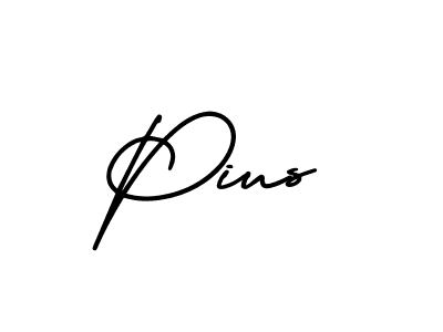 Pius stylish signature style. Best Handwritten Sign (AmerikaSignatureDemo-Regular) for my name. Handwritten Signature Collection Ideas for my name Pius. Pius signature style 3 images and pictures png