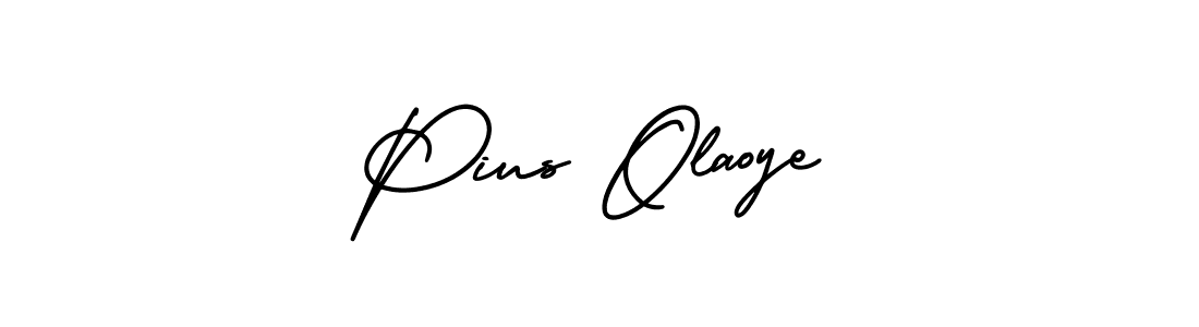 How to make Pius Olaoye name signature. Use AmerikaSignatureDemo-Regular style for creating short signs online. This is the latest handwritten sign. Pius Olaoye signature style 3 images and pictures png